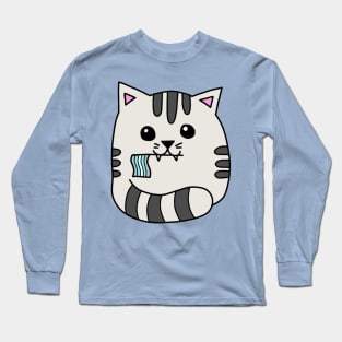 demiboy pride flag cat Long Sleeve T-Shirt